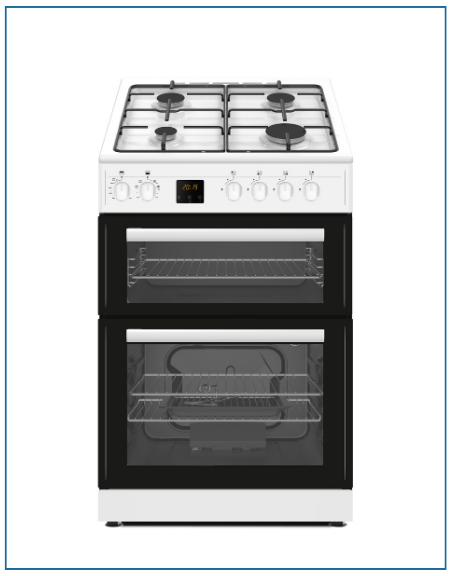 P06G2SNGW Powerpoint 60CM Gas Cooker Double Cavity